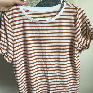 Striped Tshirt with Sleeve Detail
